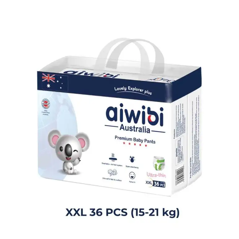Aiwibi Australian Disposable Breathable Baby Diapers With Elastic Waistband - XXL36