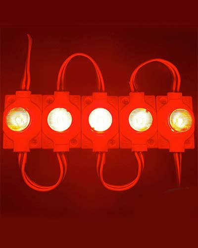LED Module Light Interior Exterior 12V COB Coin Injection Decorative Lamp with Adhesive Backside for Car Home & Decoration -2 Strips Red