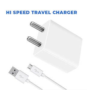 Fast Charger For Android Mobile 3.1 Amp Mobile Charger for Samsung Oppo Redmi Vivo Charger with 1 Meter USB Data Cable (White)