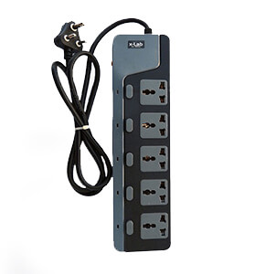 xLab 5 Universal Sockets - 2.5 Meters, Pure Copper Power Extension Board with 5 Individual Switches