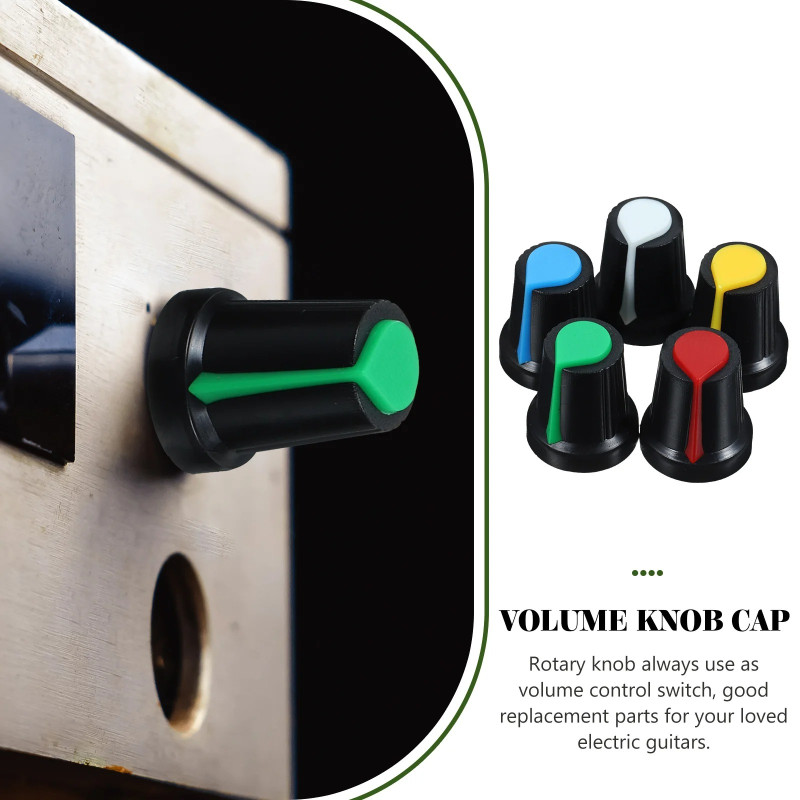 5 Pcs Amplifier Bass Potentiometer Knob 6mm Shaft – Acoustic Guitar Volume Control Plastic Knobs