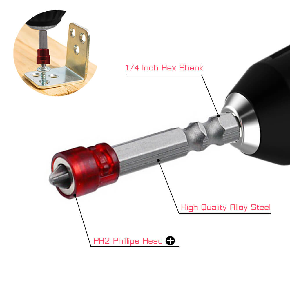 Magnetic Screwdriver Bit Cross-head Power Tool Accessories Hexagonal Shank Drill Bit With Magnetic Ring