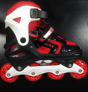 Inline Roller Skates Shoes Adjustable Size(38-39-40-41)- Combo Pack with Hand , Knee ,Elbow Guard