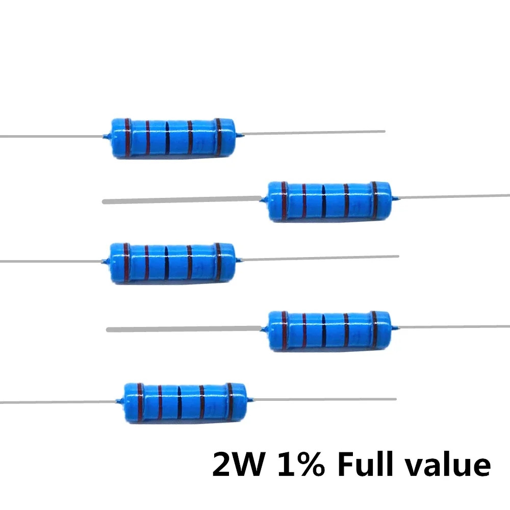 5PCS Metal Film Resistor – 2W, 1% Tolerance, Various Resistance Values